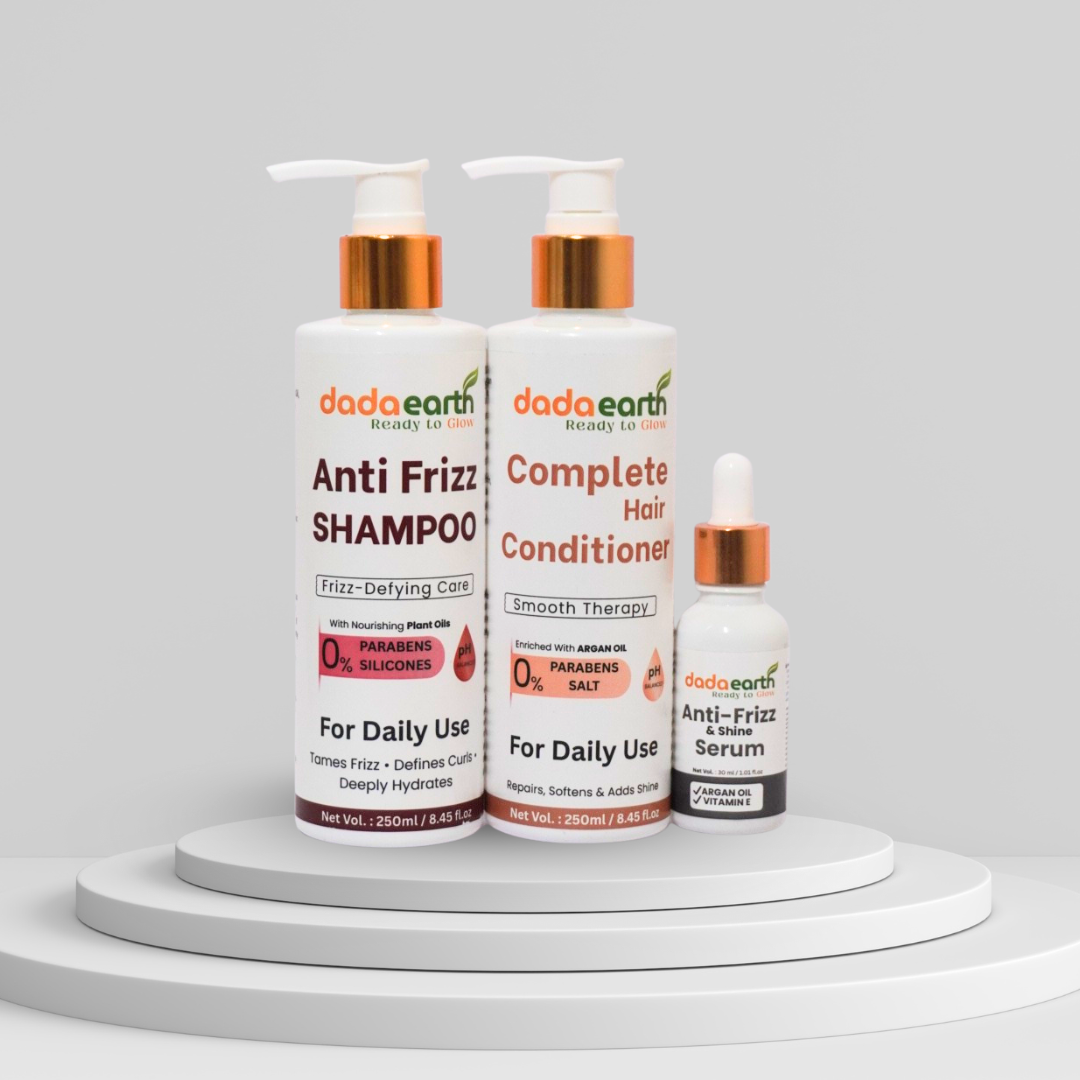 Anti Frizz & Smooth Hair Combo – Shampoo + Conditioner + Serum