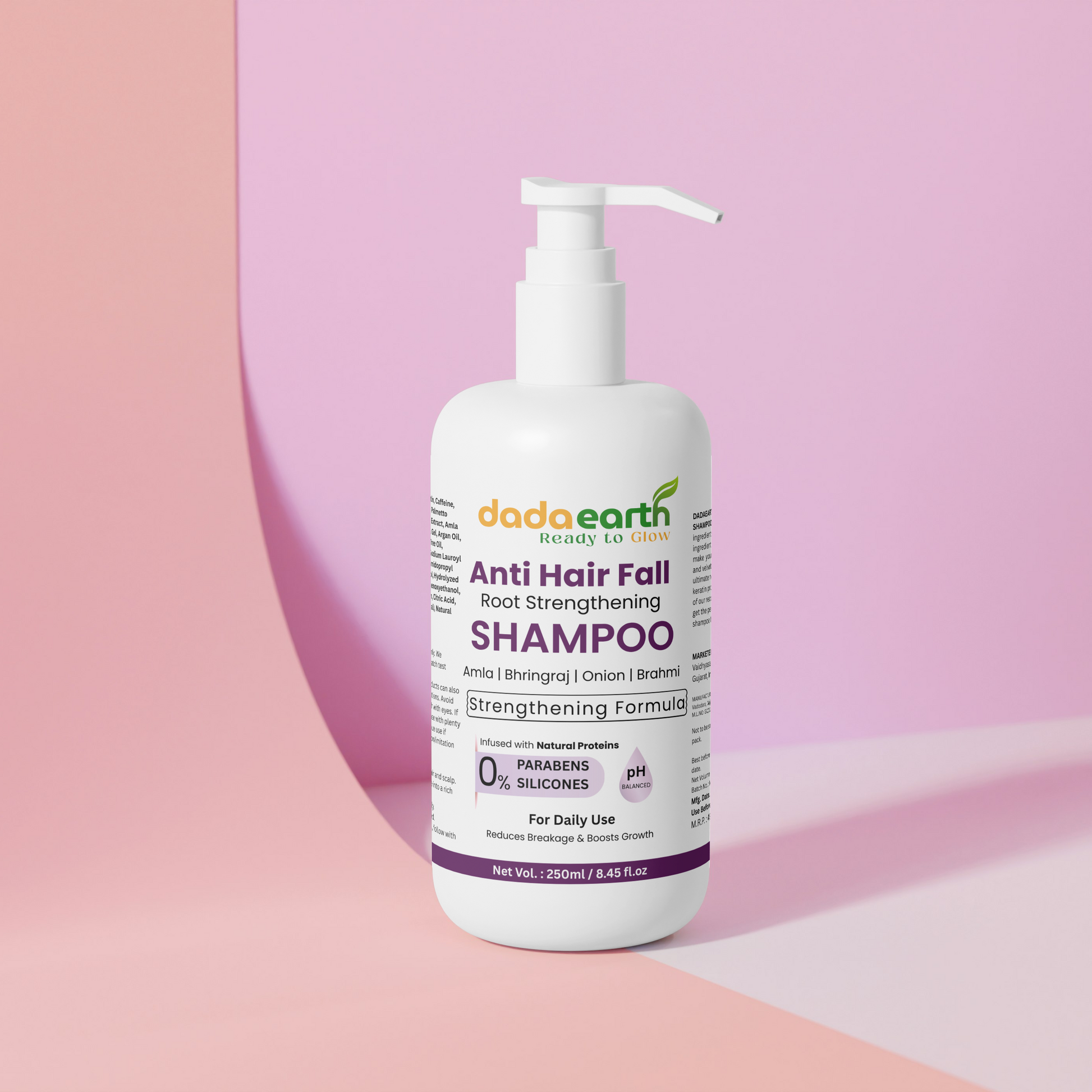 Dada Earth Anti-Hair Fall Shampoo bottle for strengthening and reducing hair fall