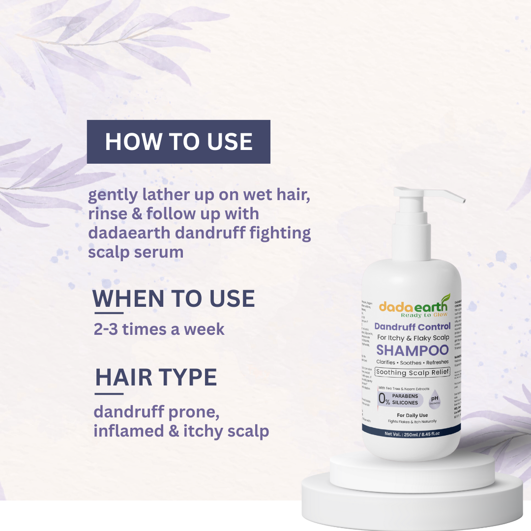 Step-by-step guide showing how to use dandruff control shampoo for best scalp care results
